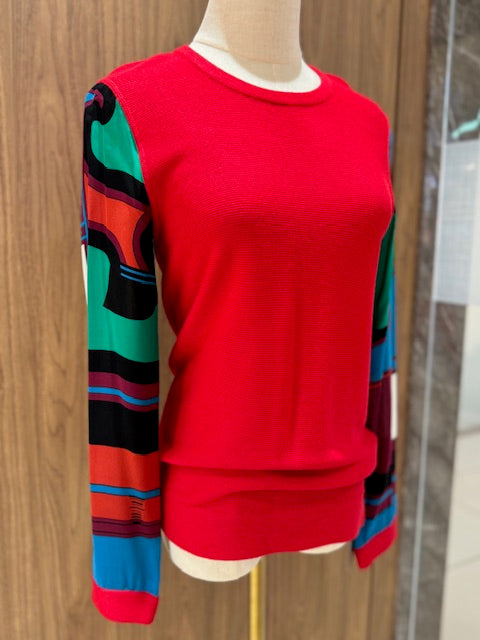 HERMES PULLOVER LONG PRINTED SLEEVE