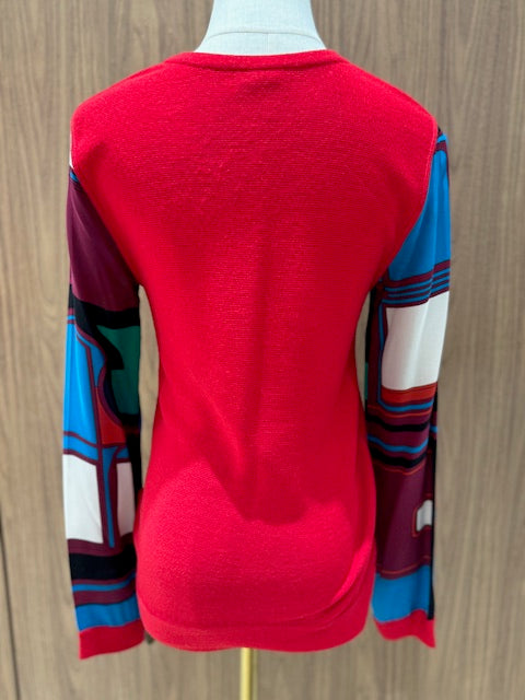 HERMES PULLOVER LONG PRINTED SLEEVE