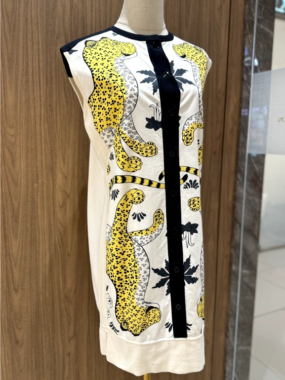 HERMES SLEEVELESS DRESS LES LEOPARDS