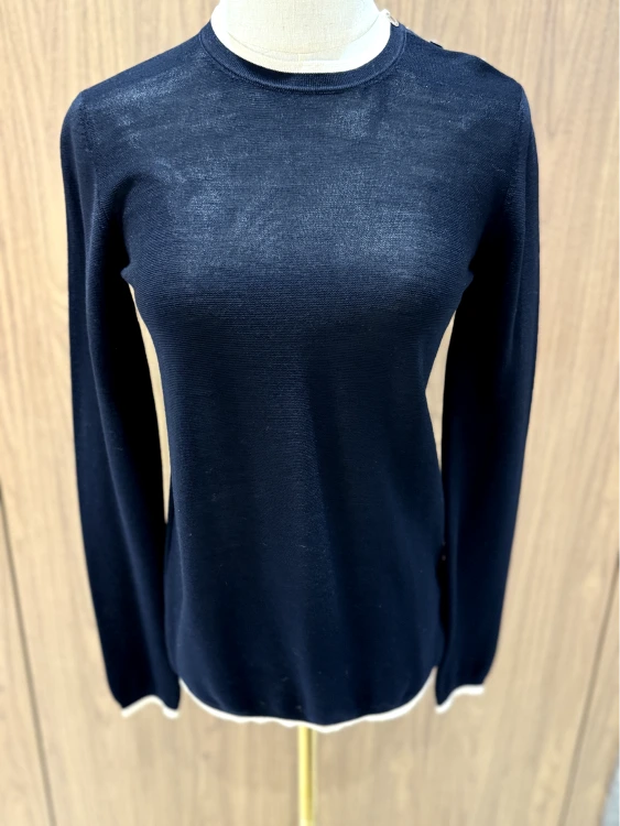 HERMES SWEATER WITH WHITE TRIMMING