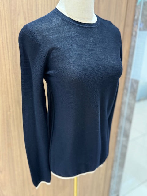 HERMES SWEATER WITH WHITE TRIMMING