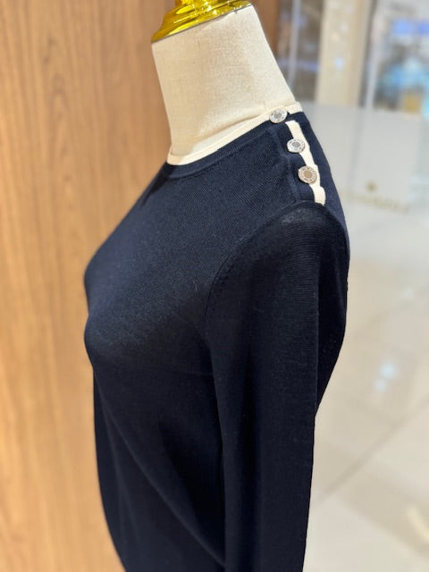 HERMES SWEATER WITH WHITE TRIMMING