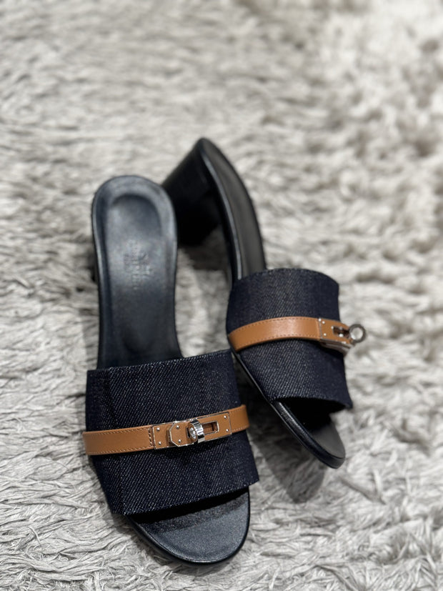 SANDAL GIGI 50 BLEU BRUT/NATUREL