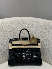 BIRKIN 25 BLACK SHINY POROSUS