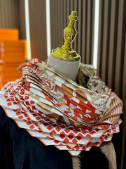90CM SCARF PLEATED CLIQUETIS CARRE
