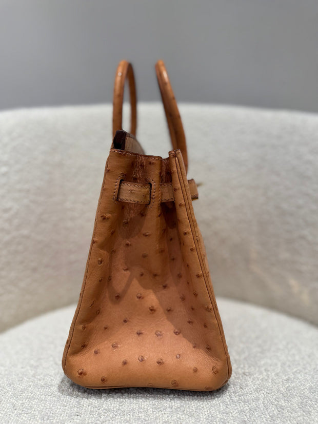 BIRKIN 30 OSTRICH TABAC CAMEL