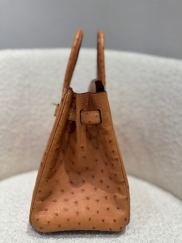 BIRKIN 30 OSTRICH TABAC CAMEL