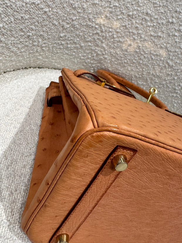 BIRKIN 30 OSTRICH TABAC CAMEL