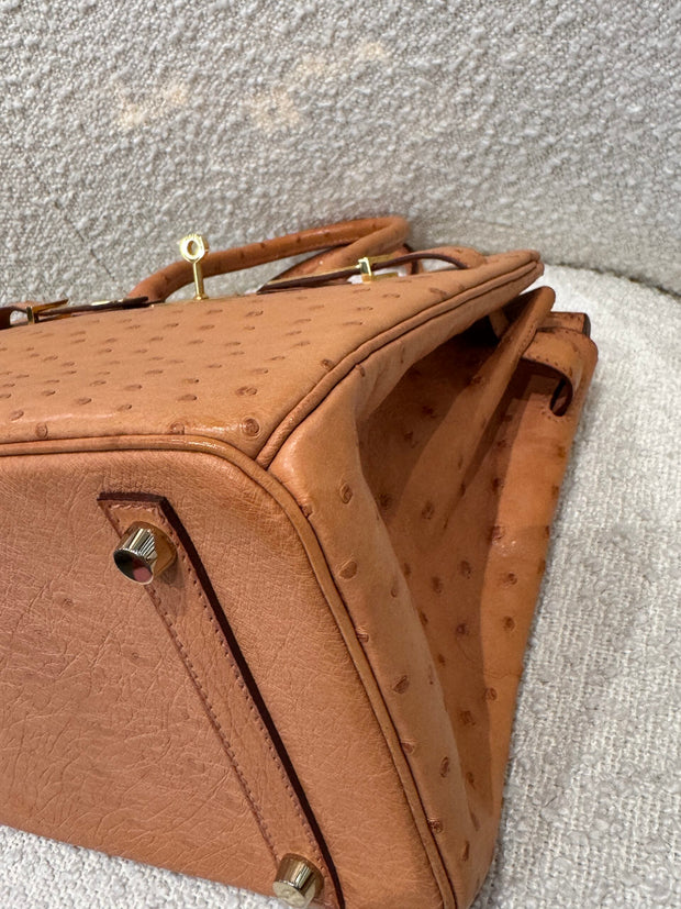 BIRKIN 30 OSTRICH TABAC CAMEL