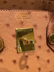 BIRKIN 30 OSTRICH TABAC CAMEL