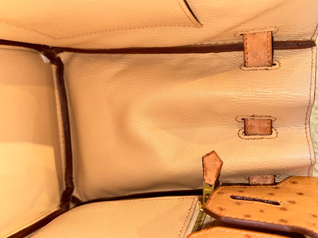 BIRKIN 30 OSTRICH TABAC CAMEL