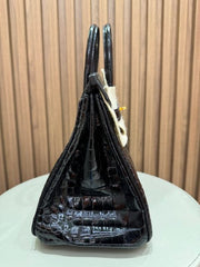 BIRKIN 25 BLACK SHINY POROSUS