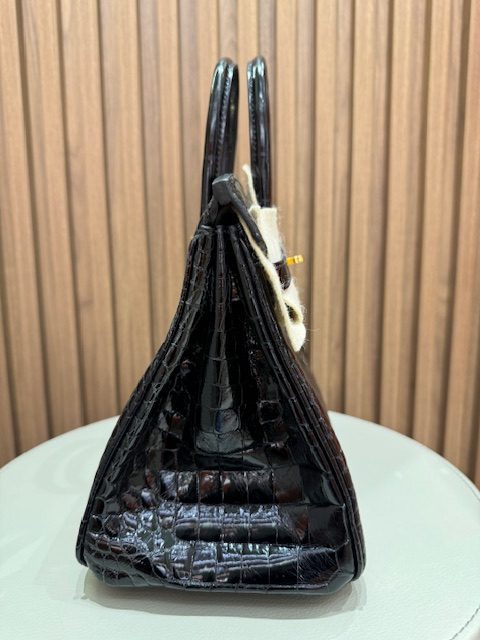 BIRKIN 25 BLACK SHINY POROSUS