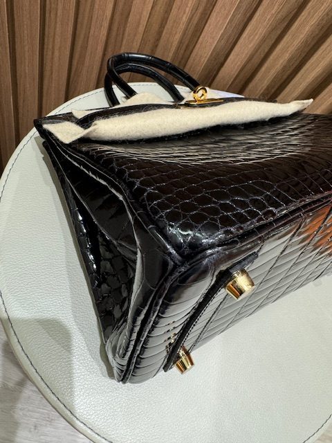 BIRKIN 25 BLACK SHINY POROSUS