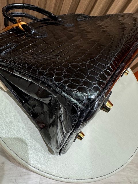 BIRKIN 25 BLACK SHINY POROSUS