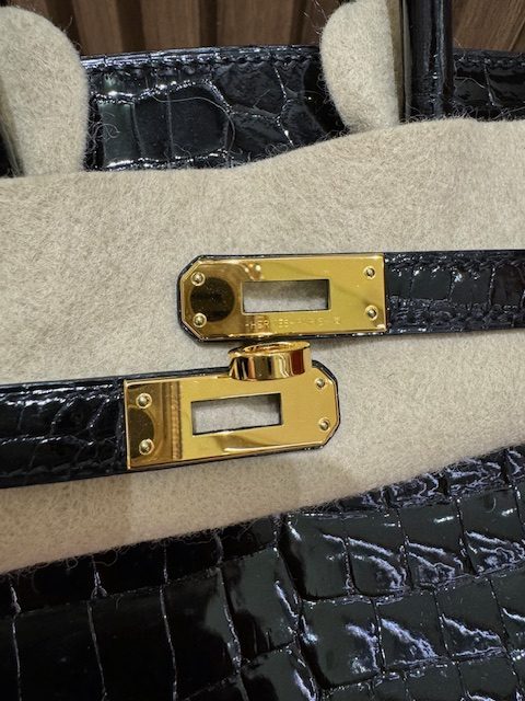 BIRKIN 25 BLACK SHINY POROSUS