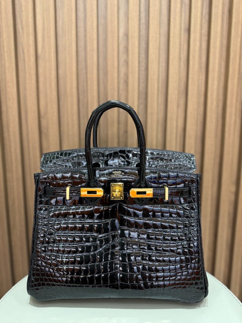 BIRKIN 25 BLACK SHINY POROSUS