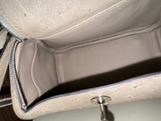 MINI LINDY OSTRICH GRIS T
