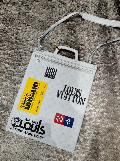 LV FLAT VERTICAL TOTE BRON SILVER BRACKET MNG