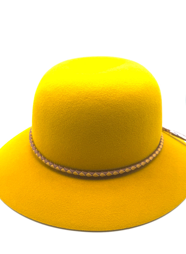 HERMES HAT CHAPEAU FEUTRE DE LAPIN ROSS SAFRON