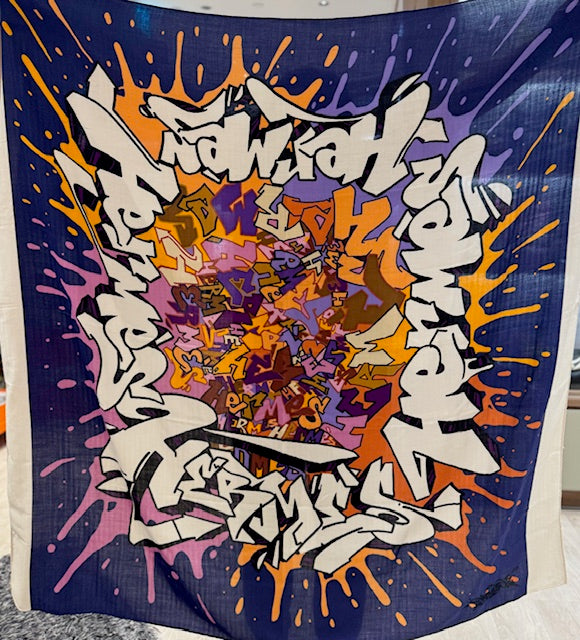 140CM CASHMERE GRAF GRAFFITI
