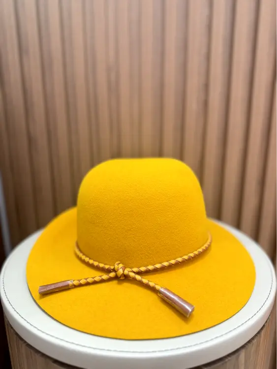 HERMES HAT CHAPEAU FEUTRE DE LAPIN ROSS SAFRON