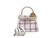 KELLY 25 TARTAN GRIS PALE/ BUBBLEGUM