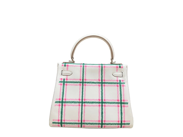 KELLY 25 TARTAN GRIS PALE/ BUBBLEGUM