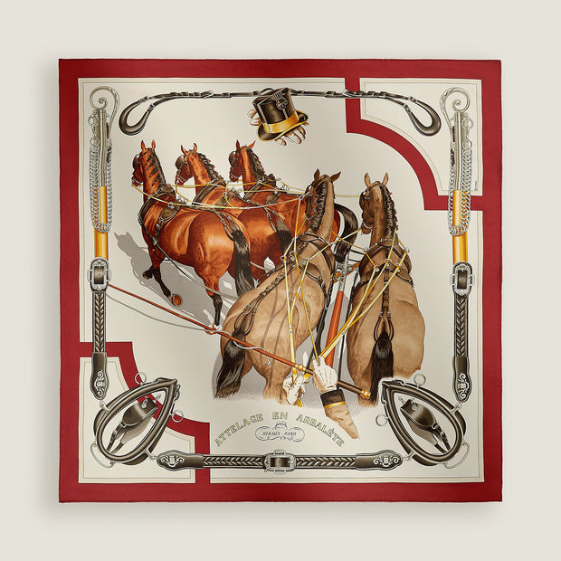 SILK SCARF 90CM ATTELAGE EN ARBALETE